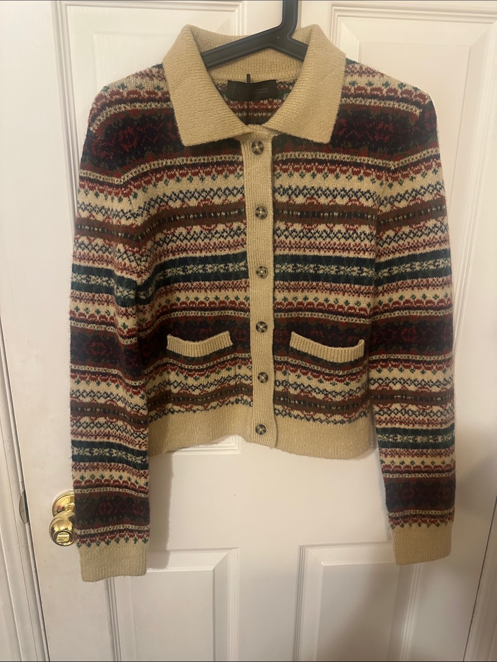 Zara Fair Isle Button-Front Women's Sweater Cardigan